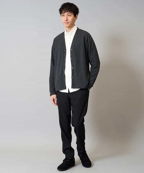 a.v.v（アーヴェヴェ）の「【イージーケア/ストレッチ】ガーターカーディガン【洗濯機で洗える】（カーディガン/ボレロ・メンズ・チャコールグレー/ブラック/ブラウン・46/48/50）」の8枚目の写真