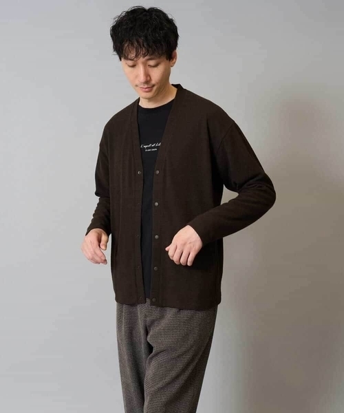 a.v.v（アーヴェヴェ）の「【イージーケア/ストレッチ】ガーターカーディガン【洗濯機で洗える】（カーディガン/ボレロ・メンズ・チャコールグレー/ブラック/ブラウン・46/48/50）」の17枚目の写真