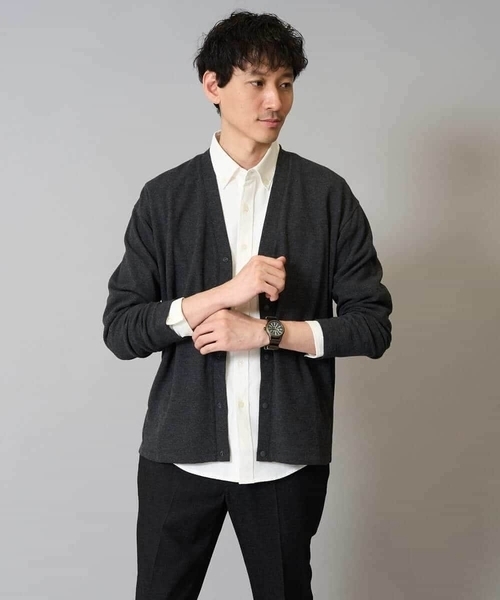 a.v.v（アーヴェヴェ）の「【イージーケア/ストレッチ】ガーターカーディガン【洗濯機で洗える】（カーディガン/ボレロ・メンズ・チャコールグレー/ブラック/ブラウン・46/48/50）」の18枚目の写真