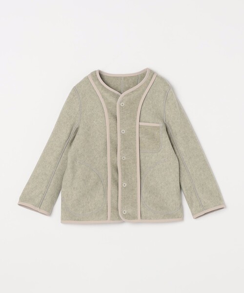 DANTON（ダントン）の「DANTON: フリース ボタン ジャケット<KIDS>（その他アウター・キッズ・ブラック/ナチュラル・120/130）」の4枚目の写真