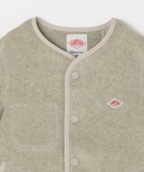 DANTON（ダントン）の「DANTON: フリース ボタン ジャケット<KIDS>（その他アウター・キッズ・ブラック/ナチュラル・120/130）」の6枚目の写真