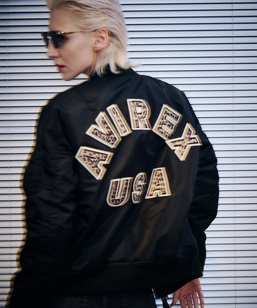 AVIREX(アヴィレックス)の「《取扱店限定アイテム》LEOPARD LOGO MA-1(MA-1・レディース・ブラック/ブラウン・S/M/L)」の2枚目の写真