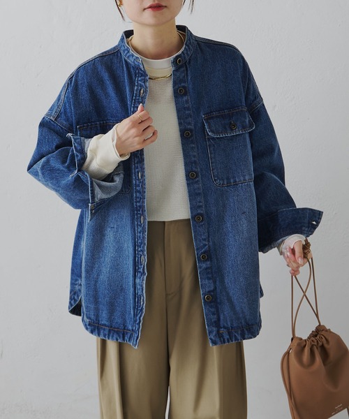 セール】コーンデニム バンドカラーデニムジャケット（デニム