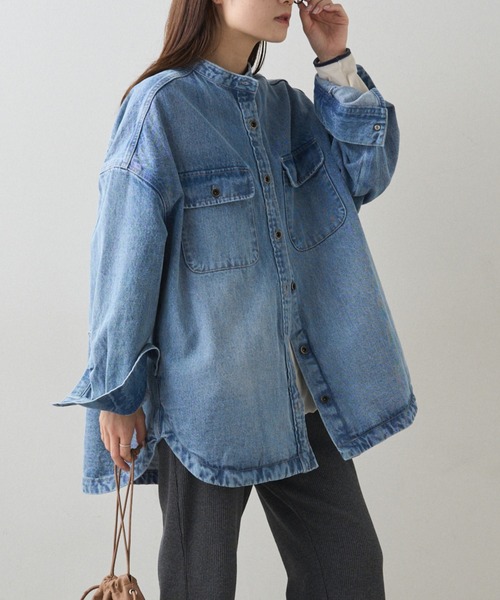 セール】コーンデニム バンドカラーデニムジャケット（デニム