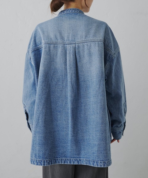 PUAL CE CIN（ピュアルセシン）の「コーンデニム　バンドカラーデニムジャケット（デニムジャケット・レディース・インディゴブルー/ブルー・FREE）」の15枚目の写真