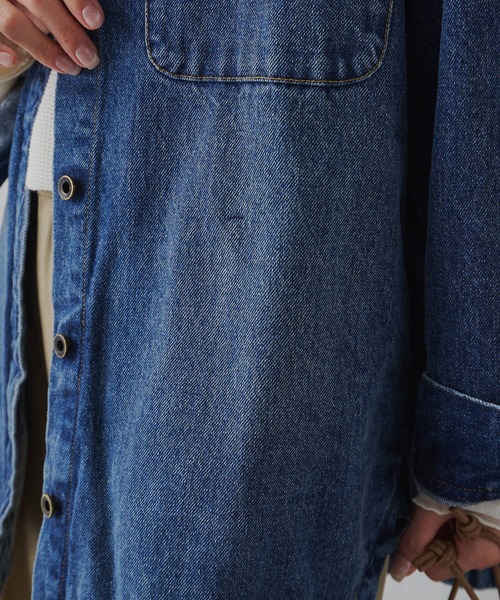 PUAL CE CIN（ピュアルセシン）の「コーンデニム　バンドカラーデニムジャケット（デニムジャケット・レディース・インディゴブルー/ブルー・FREE）」の22枚目の写真