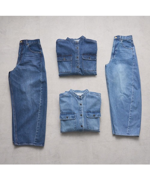 PUAL CE CIN（ピュアルセシン）の「コーンデニム　バンドカラーデニムジャケット（デニムジャケット・レディース・インディゴブルー/ブルー・FREE）」の17枚目の写真