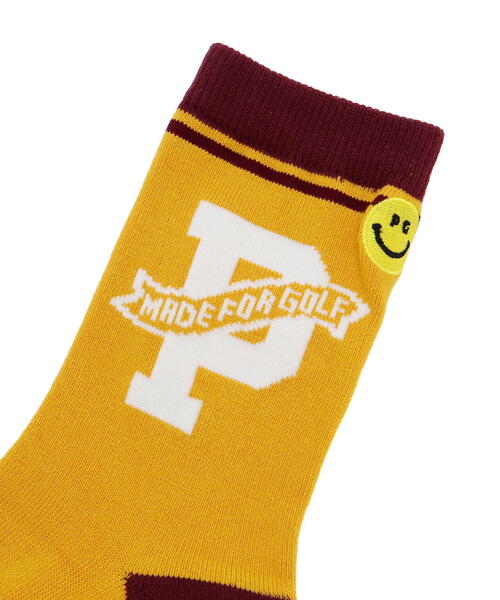 PEARLY GATES(パーリーゲイツ)の「【PEARLY GATES】Pロゴ ミドルソックス (LADIES)(ソックス/靴下・レディース・イエロー系その他/ネイビー/ホワイト・FREE)」の4枚目の写真