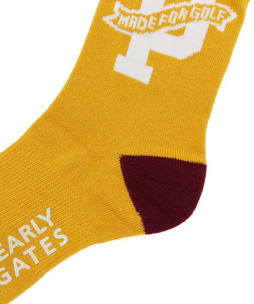 PEARLY GATES(パーリーゲイツ)の「【PEARLY GATES】Pロゴ ミドルソックス (LADIES)(ソックス/靴下・レディース・イエロー系その他/ネイビー/ホワイト・FREE)」の5枚目の写真