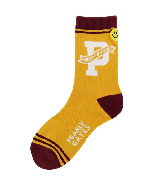 PEARLY GATES(パーリーゲイツ)の「【PEARLY GATES】Pロゴ ミドルソックス (LADIES)(ソックス/靴下・レディース・イエロー系その他/ネイビー/ホワイト・FREE)」の3枚目の写真