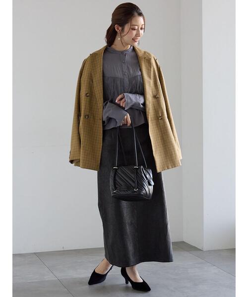 Te chichi（テチチ）の「ダブルブレストジャケット(セットアップ可)《2025Autumn catalog vol.2 item》（ノーカラージャケット・レディース・ベージュ/ブラウン/チャコールグレー・F）」の7枚目の写真