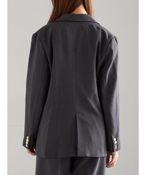 Te chichi（テチチ）の「ダブルブレストジャケット(セットアップ可)《2025Autumn catalog vol.2 item》（ノーカラージャケット・レディース・ベージュ/ブラウン/チャコールグレー・F）」の12枚目の写真