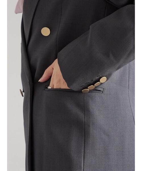 Te chichi（テチチ）の「ダブルブレストジャケット(セットアップ可)《2025Autumn catalog vol.2 item》（ノーカラージャケット・レディース・ベージュ/ブラウン/チャコールグレー・F）」の16枚目の写真