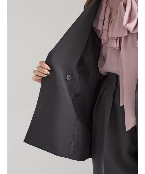 Te chichi（テチチ）の「ダブルブレストジャケット(セットアップ可)《2025Autumn catalog vol.2 item》（ノーカラージャケット・レディース・ベージュ/ブラウン/チャコールグレー・F）」の17枚目の写真