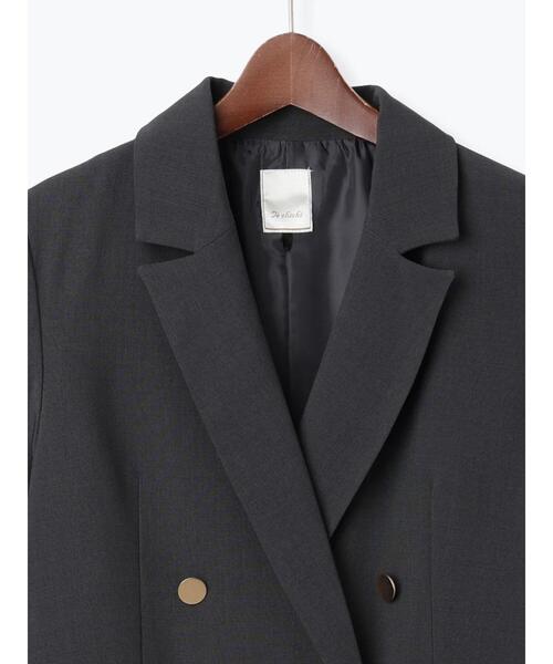 Te chichi（テチチ）の「ダブルブレストジャケット(セットアップ可)《2025Autumn catalog vol.2 item》（ノーカラージャケット・レディース・ベージュ/ブラウン/チャコールグレー・F）」の22枚目の写真