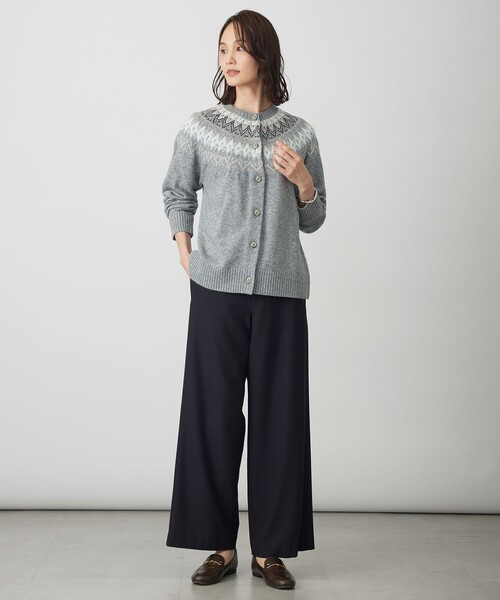 J.PRESS Ladies(J.プレス レディス)の「FAIR ISLE ニット カーディガン(カーディガン/ボレロ・レディース・ライトグレー系/ホワイト系/ネイビー系・SMALL)」の12枚目の写真