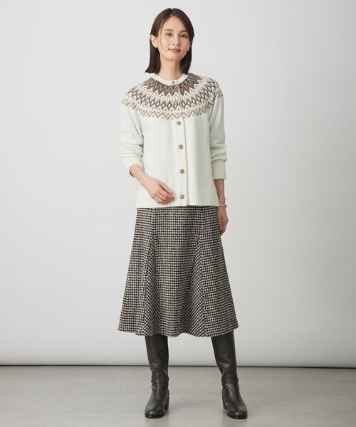 J.PRESS Ladies(J.プレス レディス)の「FAIR ISLE ニット カーディガン(カーディガン/ボレロ・レディース・ライトグレー系/ホワイト系/ネイビー系・SMALL)」の13枚目の写真