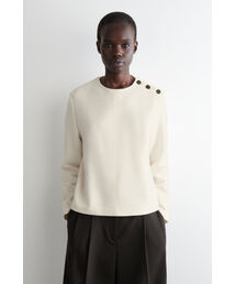 COS(コス)のボタンディテールボイルドウールスウェットシャツ(その他トップス)