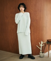 wool wide lib knit set up /ウールワイドリブニットセットアップ