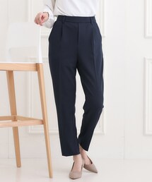 SHOO・LA・RUE | 【洗濯機可/セットアップ可/S-3L】きちんと楽に。カットジョーゼット テーパードパンツ(その他パンツ)