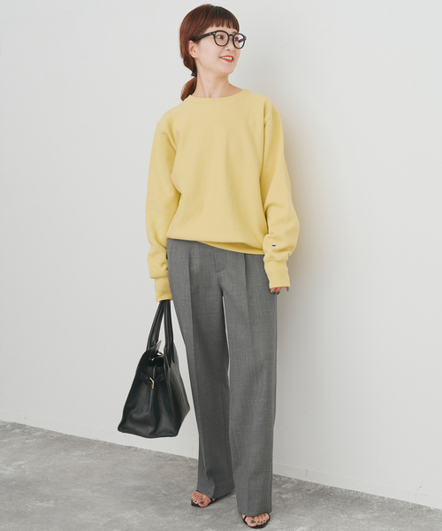 Spick & Span（スピックアンドスパン）の「Champion /チャンピオン REVERSE WEAVE クルーネックスウェット（スウェット・レディース・アイボリー/イエロー/ネイビー・MEDIUM）」の6枚目の写真