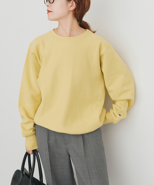 Spick & Span（スピックアンドスパン）の「Champion /チャンピオン REVERSE WEAVE クルーネックスウェット（スウェット・レディース・アイボリー/イエロー/ネイビー・MEDIUM）」の20枚目の写真