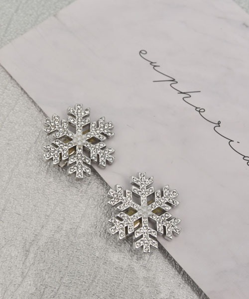 セール】【float】雪の結晶 ヘアクリップ【2個セット】（バレッタ/ヘア