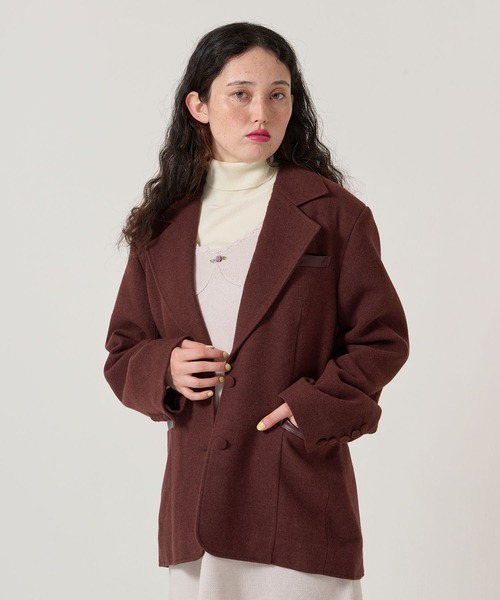 TINA：JOJUN（ティーナジョジュン）の「オーバーサイズ テーラード ジャケット TINA：JOJUN（テーラードジャケット・レディース・ブラウン/ブラック・M）」の3枚目の写真