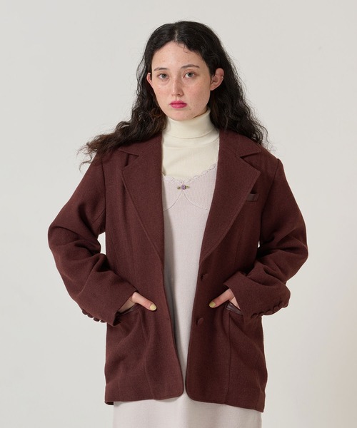 TINA：JOJUN（ティーナジョジュン）の「オーバーサイズ テーラード ジャケット TINA：JOJUN（テーラードジャケット・レディース・ブラウン/ブラック・M）」の4枚目の写真