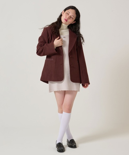 TINA：JOJUN（ティーナジョジュン）の「オーバーサイズ テーラード ジャケット TINA：JOJUN（テーラードジャケット・レディース・ブラウン/ブラック・M）」の8枚目の写真