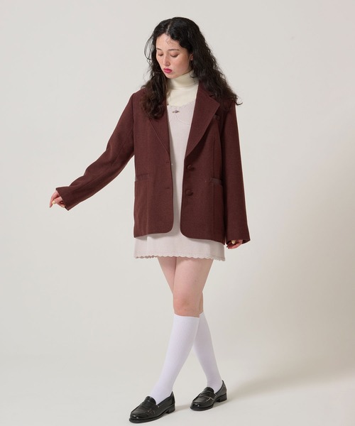 TINA：JOJUN（ティーナジョジュン）の「オーバーサイズ テーラード ジャケット TINA：JOJUN（テーラードジャケット・レディース・ブラウン/ブラック・M）」の9枚目の写真