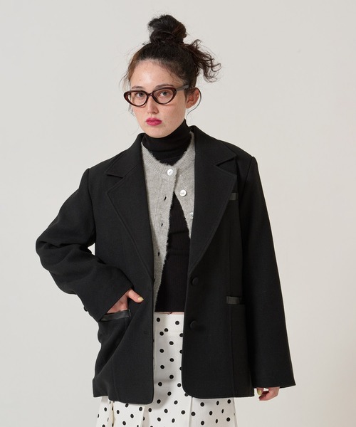 TINA：JOJUN（ティーナジョジュン）の「オーバーサイズ テーラード ジャケット TINA：JOJUN（テーラードジャケット・レディース・ブラウン/ブラック・M）」の12枚目の写真