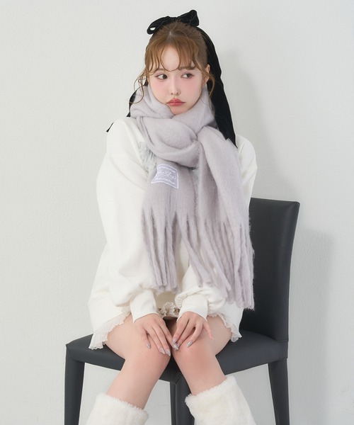 one after another NICE CLAUP（ワンアフターアナザーナイスクラップ）の「ブークレマフラー（マフラー・レディース・グレー/サックスブルー/アイボリー/ピンク/ベージュ・FREE）」の13枚目の写真