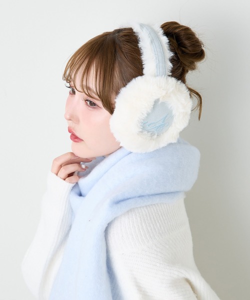 one after another NICE CLAUP（ワンアフターアナザーナイスクラップ）の「ブークレマフラー（マフラー・レディース・グレー/サックスブルー/アイボリー/ピンク/ベージュ・FREE）」の21枚目の写真