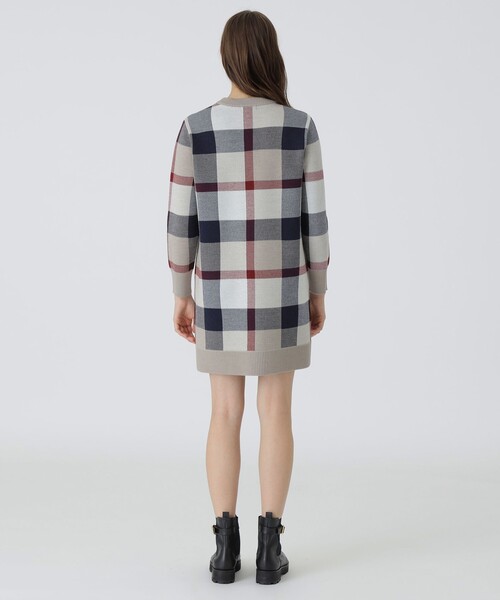 クレストブリッジチェックウーリージャカードドレス（ワンピース