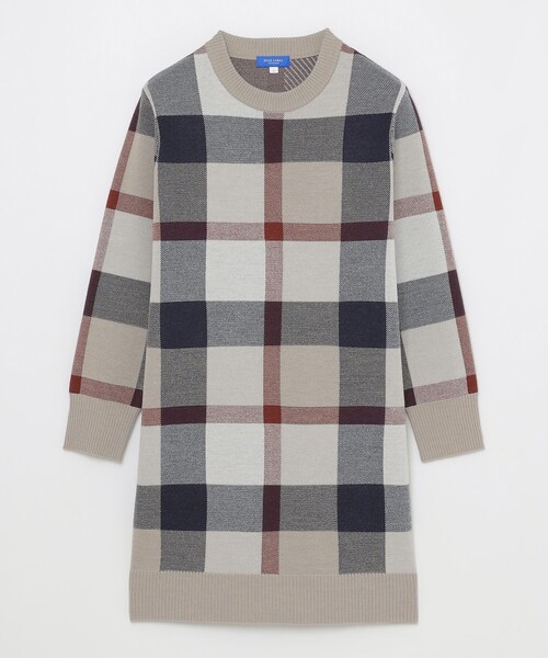 クレストブリッジチェックウーリージャカードドレス（ワンピース