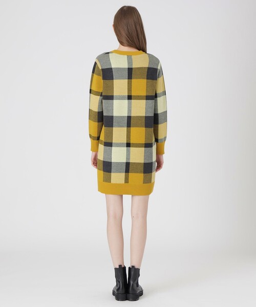 BLUE LABEL CRESTBRIDGE(ブルーレーベルクレストブリッジ)の「クレストブリッジチェックウーリージャカードドレス(ワンピース・レディース・レッド/イエロー系その他3/ブラック・38)」の11枚目の写真