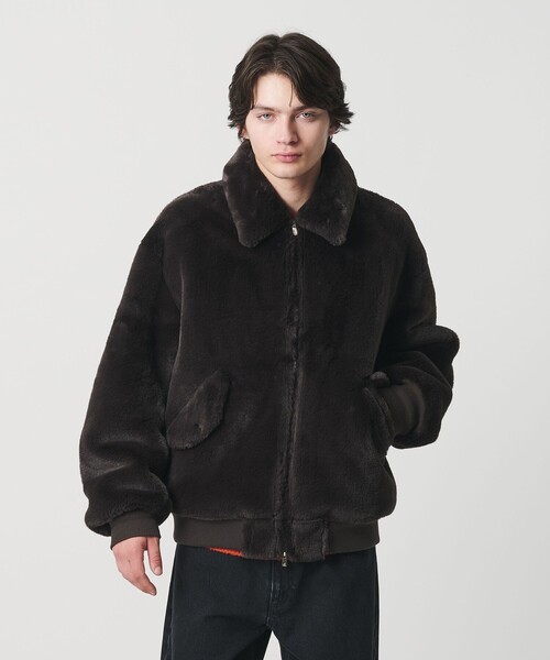 MONKEY TIME（モンキータイム）の「ファーライク ミリタリー ブルゾン（ブルゾン・メンズ・ダークブラウン/ブラック・S/M/L/XL）」の6枚目の写真