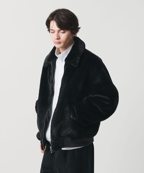 MONKEY TIME（モンキータイム）の「ファーライク ミリタリー ブルゾン（ブルゾン・メンズ・ダークブラウン/ブラック・S/M/L/XL）」の10枚目の写真