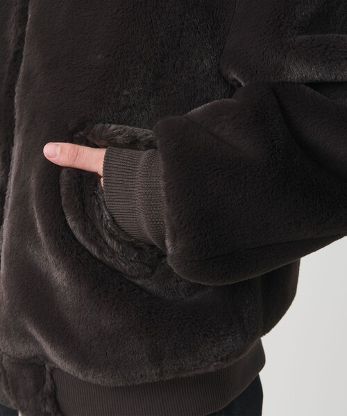 MONKEY TIME（モンキータイム）の「ファーライク ミリタリー ブルゾン（ブルゾン・メンズ・ダークブラウン/ブラック・S/M/L/XL）」の22枚目の写真