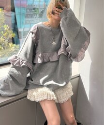 w closet(ダブルクローゼット)のフリルBIGスウェット(Tシャツ/カットソー)