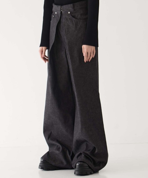 STUDIOUS（ステュディオス）の「【JOHN LAWRENCE SULLIVAN/ジョンローレンスサリバン】RIGID DENIM WIDE PANTS (SHORT LENGTH)リジッドワイドデニムパンツ（デニムパンツ・レディース・ブラック/ブラック系その他・XS/S/M）」の14枚目の写真