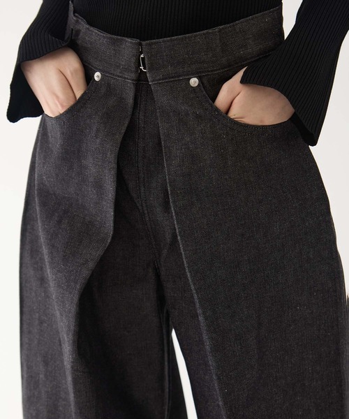 STUDIOUS（ステュディオス）の「【JOHN LAWRENCE SULLIVAN/ジョンローレンスサリバン】RIGID DENIM WIDE PANTS (SHORT LENGTH)リジッドワイドデニムパンツ（デニムパンツ・レディース・ブラック/ブラック系その他・XS/S/M）」の17枚目の写真