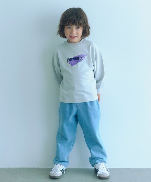 THRASHER(スラッシャー)の「【別注】<THRASHER>プリントスウェット / トレーナー / キッズ 100cm-130cm(スウェット・キッズ・ライトブルー/ワイン/ブラック・S(120-130cm)/XS(100-110cm))」の4枚目の写真