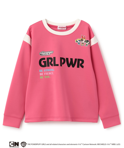 minimal（ミニマル）の「【防汚加工】【パワーパフ ガールズ】ポンチロゴクルー（Tシャツ/カットソー・キッズ・オフホワイト/マジェンタ/ブラック・100cm/120cm/140cm/110cm/130cm）」の3枚目の写真