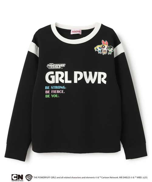 minimal（ミニマル）の「【防汚加工】【パワーパフ ガールズ】ポンチロゴクルー（Tシャツ/カットソー・キッズ・オフホワイト/マジェンタ/ブラック・100cm/120cm/140cm/110cm/130cm）」の2枚目の写真