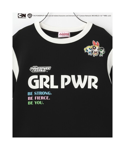 minimal（ミニマル）の「【防汚加工】【パワーパフ ガールズ】ポンチロゴクルー（Tシャツ/カットソー・キッズ・オフホワイト/マジェンタ/ブラック・100cm/120cm/140cm/110cm/130cm）」の7枚目の写真