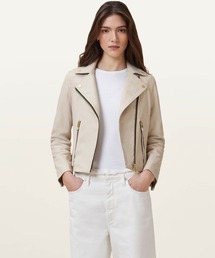 ライダースジャケット（ホワイト/白色系・レザー・本革）ファッション