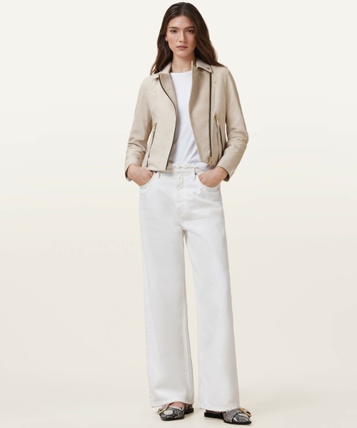 ALLSAINTS(オールセインツ)の「ALLSAINTS DALBY BIKER(ライダースジャケット・レディース・アイボリー・8/6)」の2枚目の写真