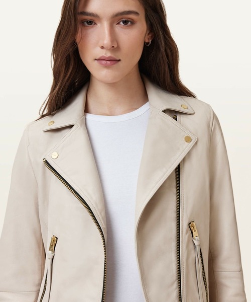 ALLSAINTS(オールセインツ)の「ALLSAINTS DALBY BIKER(ライダースジャケット・レディース・アイボリー・8/6)」の3枚目の写真
